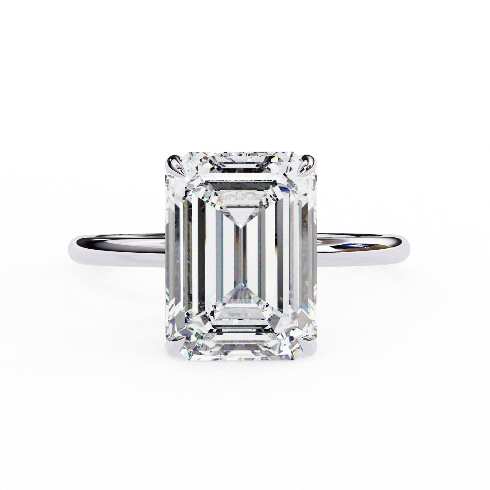 Emerald-Cut Solitaire Diamond Engagement Ring